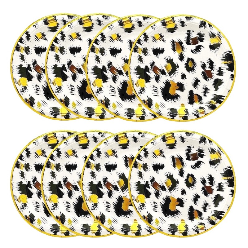 Talerzyki papierowe 18cm Gepard Panterka 8szt.