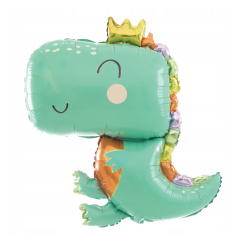 Zestaw balonów Dino Uśmiechnięty Dinozaur z cyfrą Smok