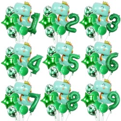 Zestaw balonów Dino Uśmiechnięty Dinozaur z cyfrą Smok