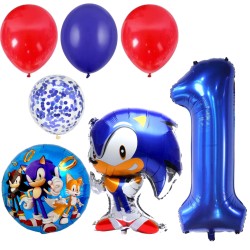 Zestaw balonów Z Niebieską Cyfrą Sonic