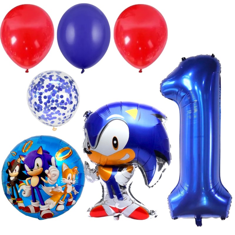 Zestaw balonów Z Niebieską Cyfrą Sonic