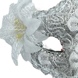 Koronkowa Maska Wenecka z Kwiatem Karnawał
