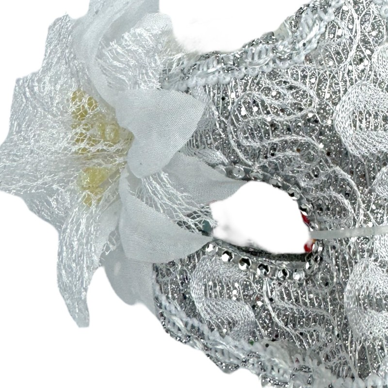 Koronkowa Maska Wenecka z Kwiatem Karnawał