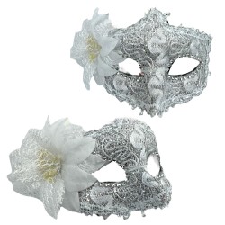 Koronkowa Maska Wenecka z Kwiatem Karnawał