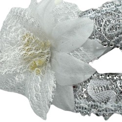 Koronkowa Maska Wenecka z Kwiatem Karnawał