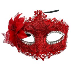 Koronkowa Maska Wenecka z Kwiatem Karnawał