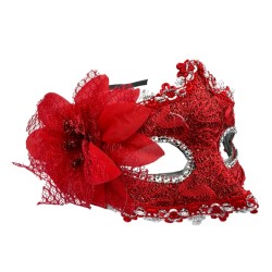 Koronkowa Maska Wenecka z Kwiatem Karnawał