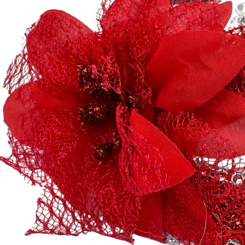 Koronkowa Maska Wenecka z Kwiatem Karnawał