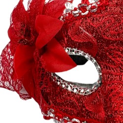 Koronkowa Maska Wenecka z Kwiatem Karnawał