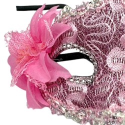 Koronkowa Maska Wenecka z Kwiatem Karnawał