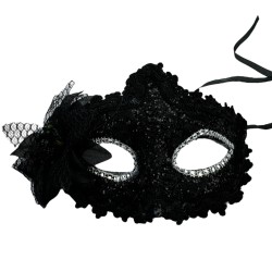 Koronkowa Maska Wenecka z Kwiatem Karnawał