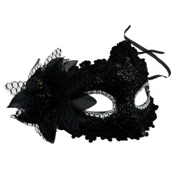 Koronkowa Maska Wenecka z Kwiatem Karnawał