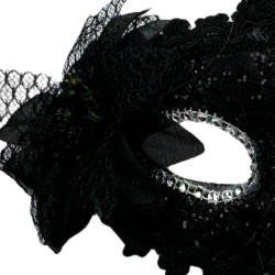 Koronkowa Maska Wenecka z Kwiatem Karnawał
