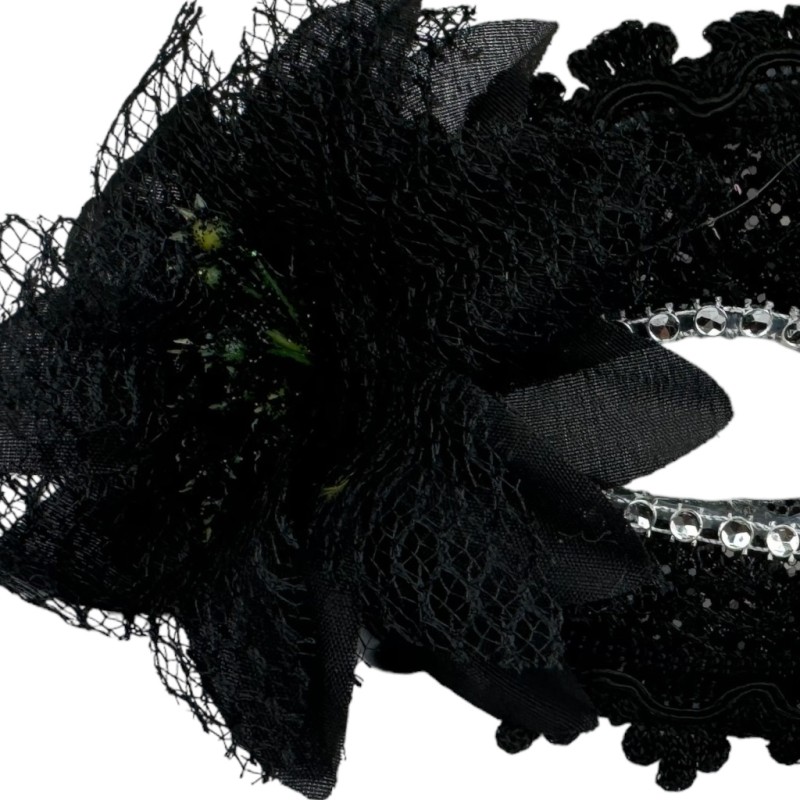 Koronkowa Maska Wenecka z Kwiatem Karnawał