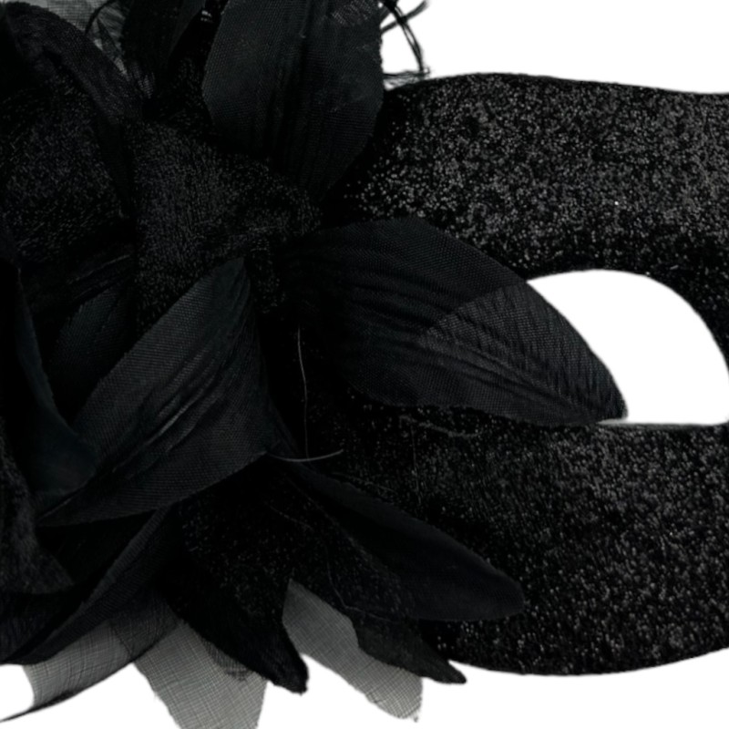 Maska Wenecka Karnawałowa z Brokatem i Piórami