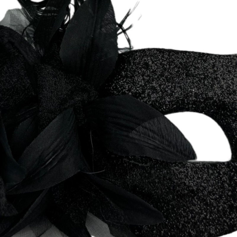 Maska Wenecka Karnawałowa z Brokatem i Piórami