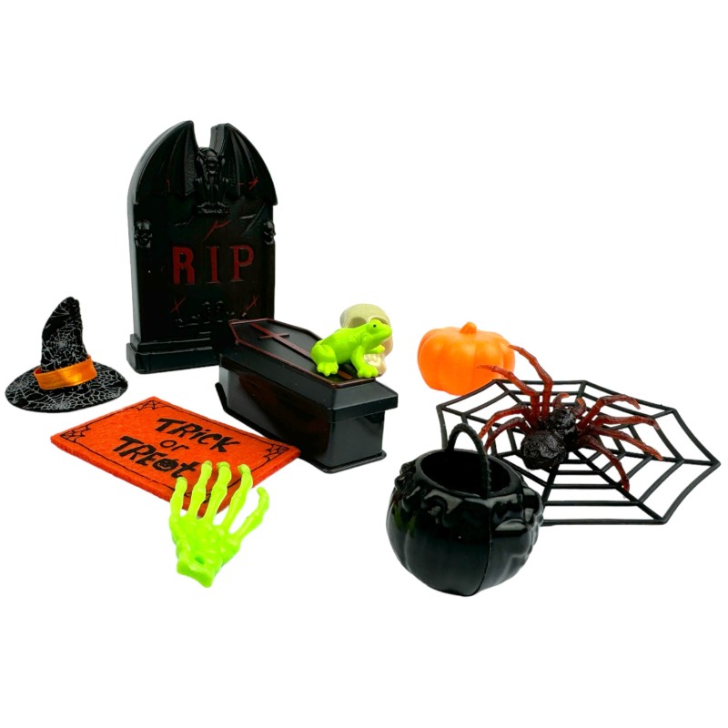 Zestaw Dekoracji i Gadżetów Halloween Miniaturki