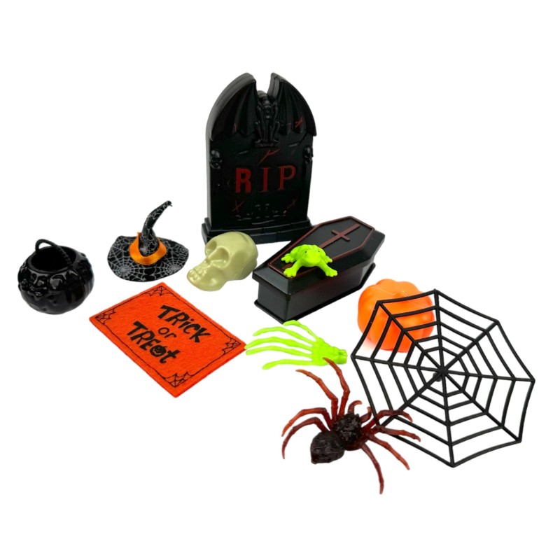 Zestaw Dekoracji i Gadżetów Halloween Miniaturki
