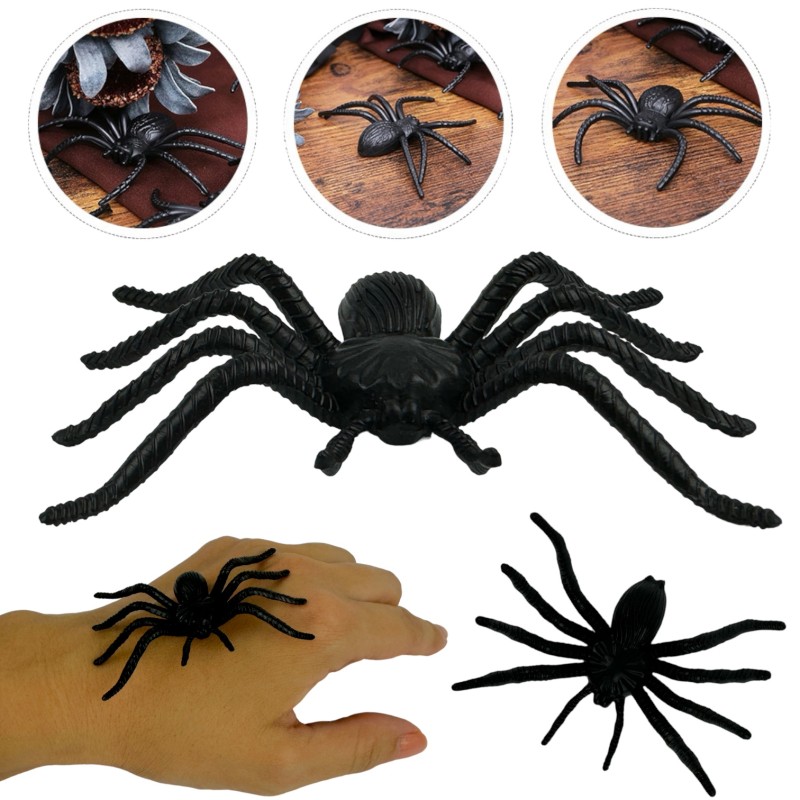 Dekoracja Halloween Pająki 8 sztuk