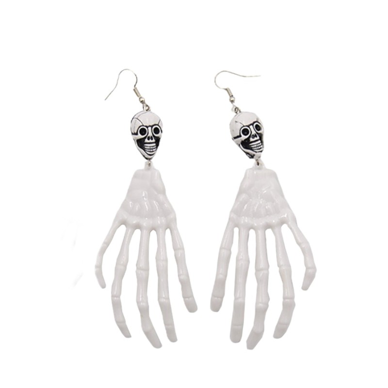 Kolczyki rączka kościotrupa Halloween