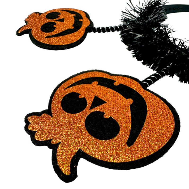 Halloween opaska z dwoma pomarańczowymi dyniami