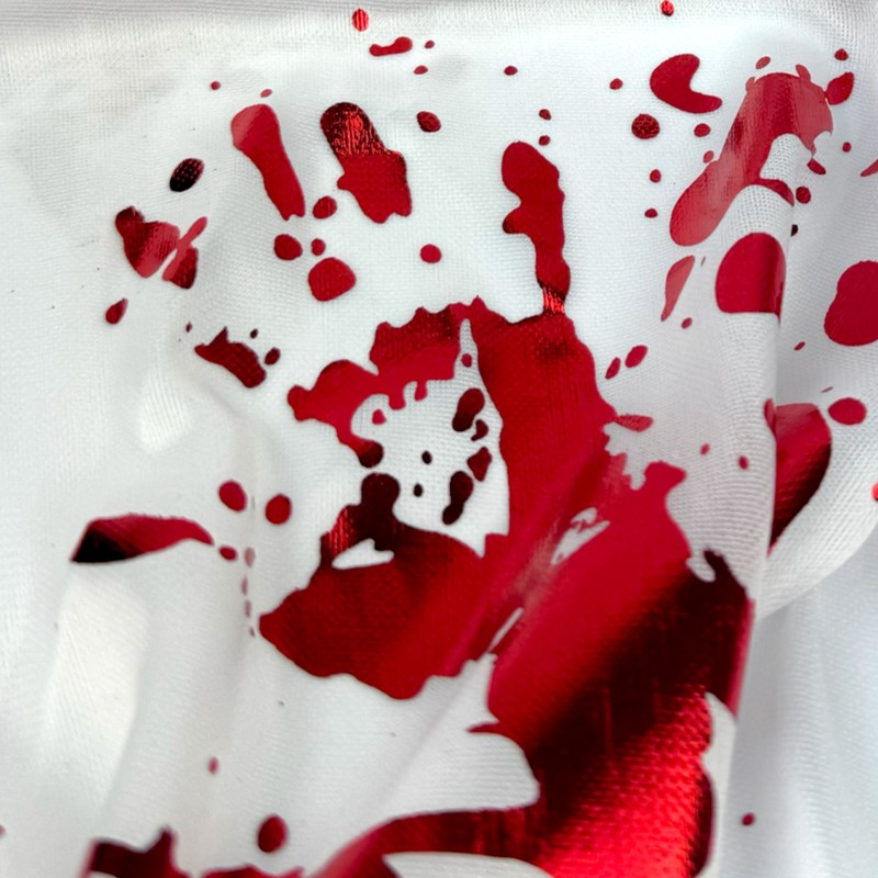 Krwawa Dłoń Biała Peleryna Rzeźnika Halloween Krew