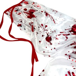 Krwawa Dłoń Biała Peleryna Rzeźnika Halloween Krew