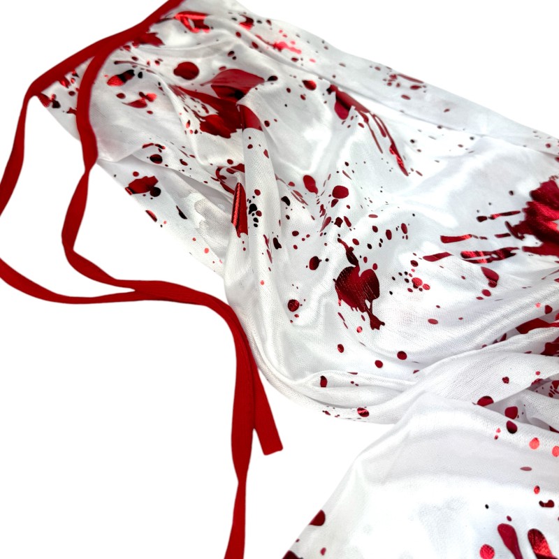 Krwawa Dłoń Biała Peleryna Rzeźnika Halloween Krew