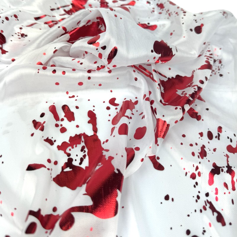 Krwawa Dłoń Biała Peleryna Rzeźnika Halloween Krew