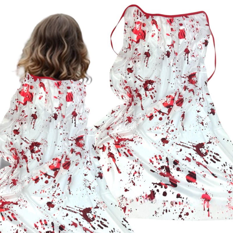 Krwawa Dłoń Biała Peleryna Rzeźnika Halloween Krew