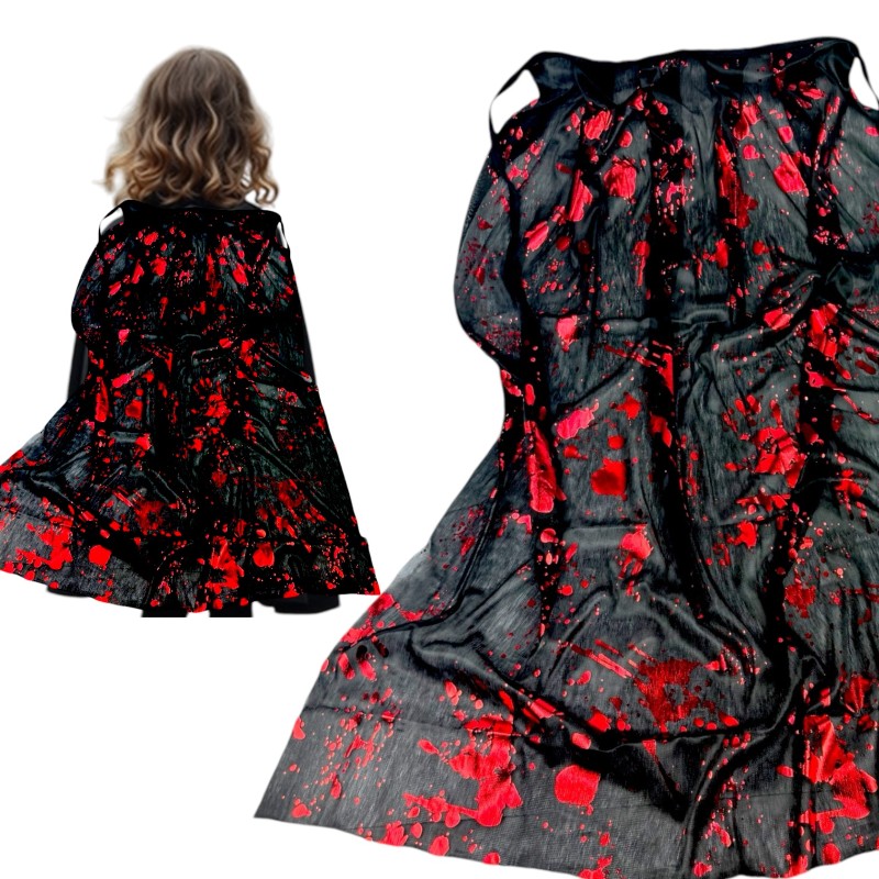 Krwawa Dłoń Czarna Peleryna Rzeźnika Halloween Krew