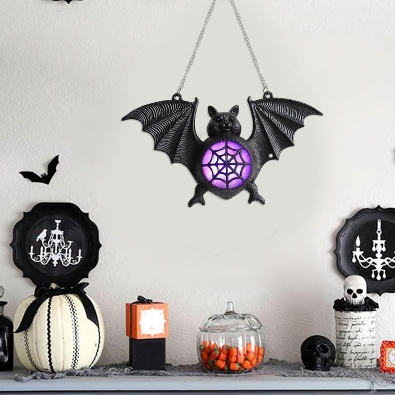 Nietoperz Halloween LED lampka świecący zawieszka dekoracja