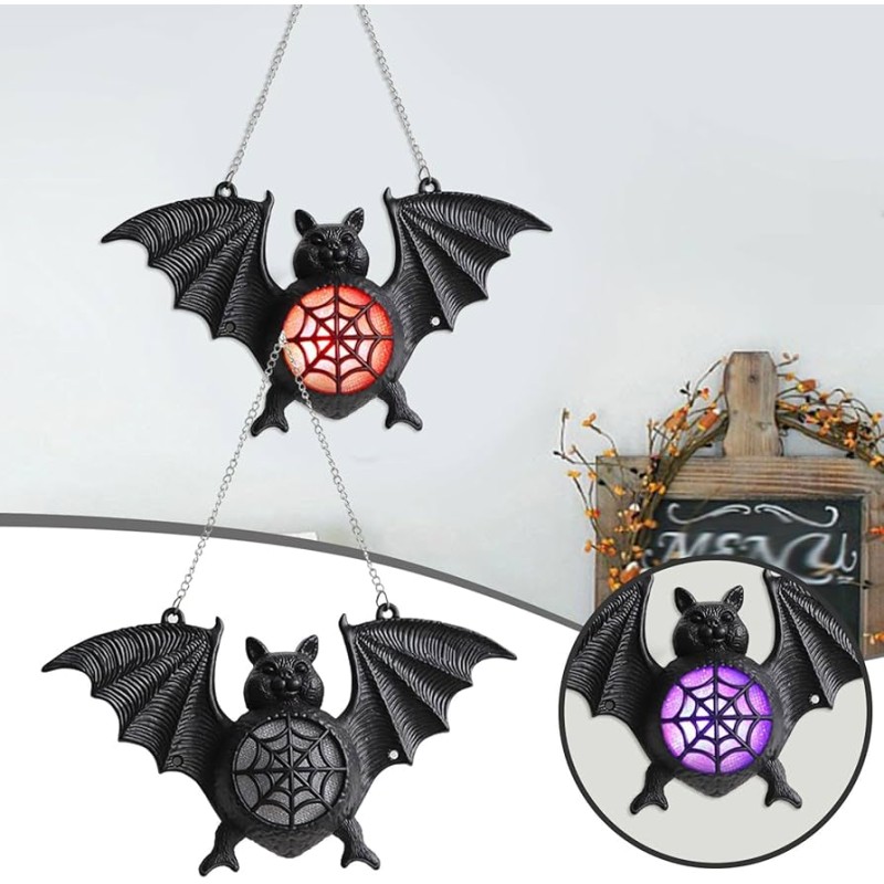 Nietoperz Halloween LED lampka świecący zawieszka dekoracja