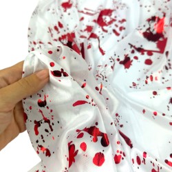 Krwawa Dłoń Biała Peleryna Rzeźnika Halloween Krew