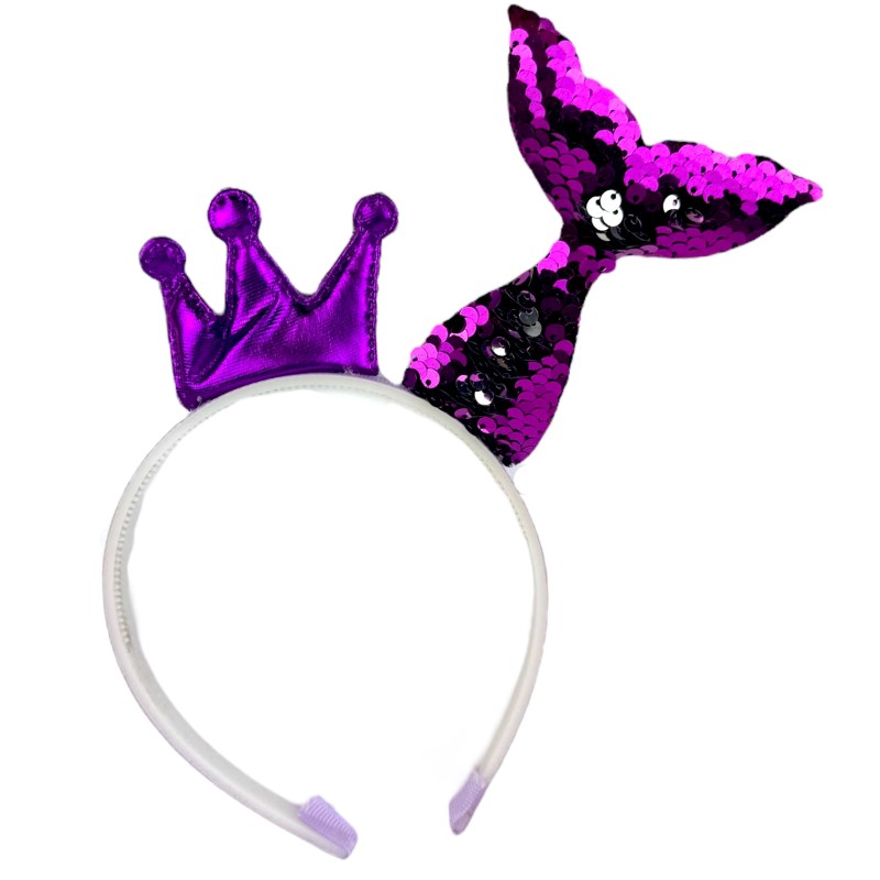 Opaska Syrenka z Ogonem i Koroną Fioletowa