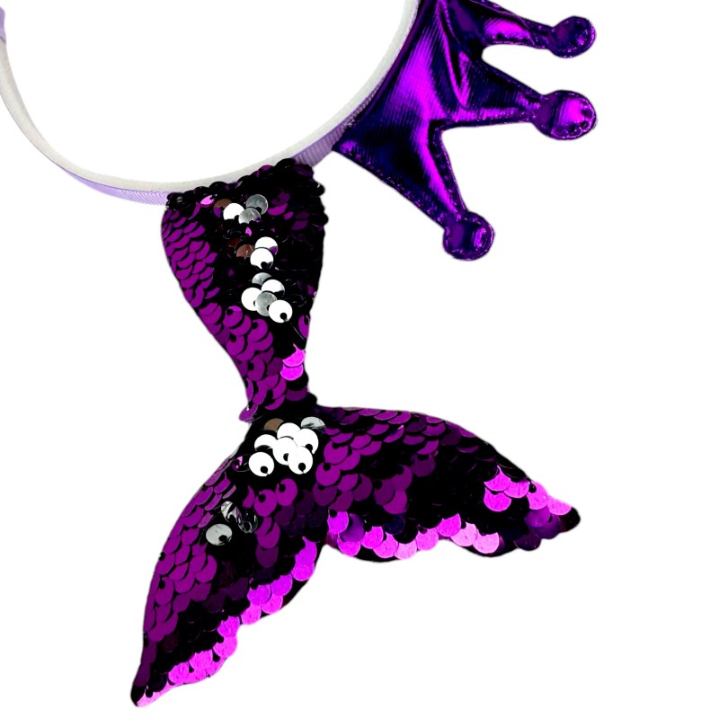 Opaska Syrenka z Ogonem i Koroną Fioletowa
