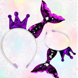 Opaska Syrenka z Ogonem i Koroną Fioletowa