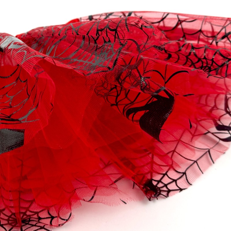 Spódniczka TUTU tiulowa czerwona Halloween pajęczyna