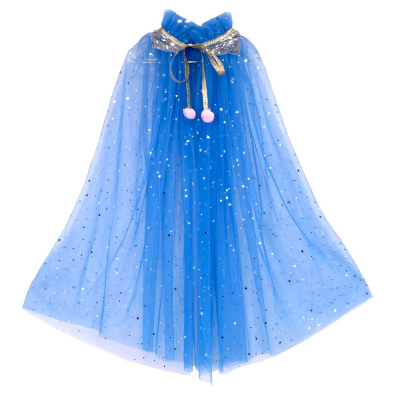 Peleryna Tiulowa Niebieska z Koroną i Różdżką