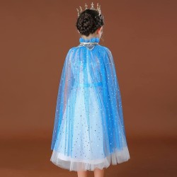 Peleryna Tiulowa Niebieska z Koroną i Różdżką