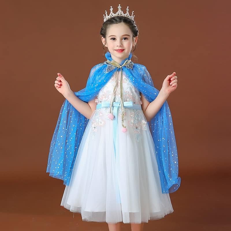 Peleryna Tiulowa Niebieska z Koroną i Różdżką