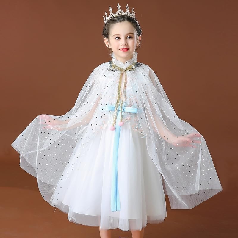 Peleryna Królowej Śniegu Tiulowa Biała z Akcesoriami