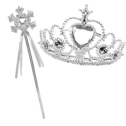 Peleryna Królowej Śniegu Tiulowa Biała z Akcesoriami