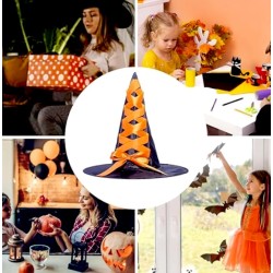 Kapelusz Czapka wiedźma Czarno  Pomarańczowy