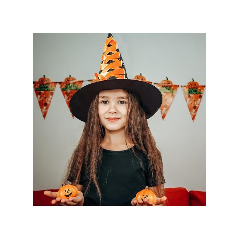 Kapelusz Czapka wiedźma Czarno  Pomarańczowy