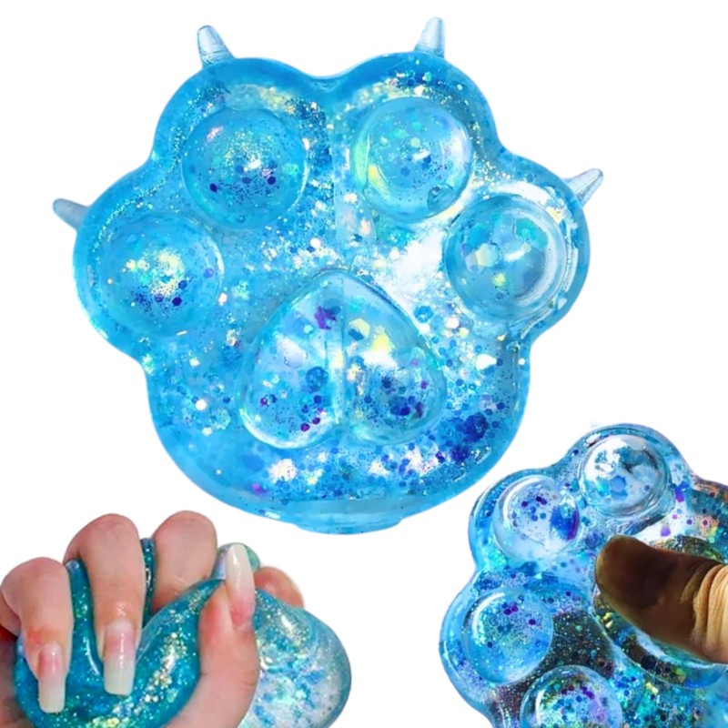 Gniotek Sensoryczny GEL KOTEK Kocia Łapka brokatowy