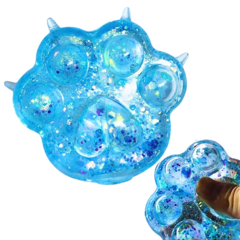 Gniotek Sensoryczny GEL KOTEK Kocia Łapka brokatowy