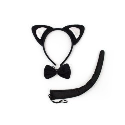 Zestaw strój Kotka Kotek Uszy Maska Ogon Koszyk