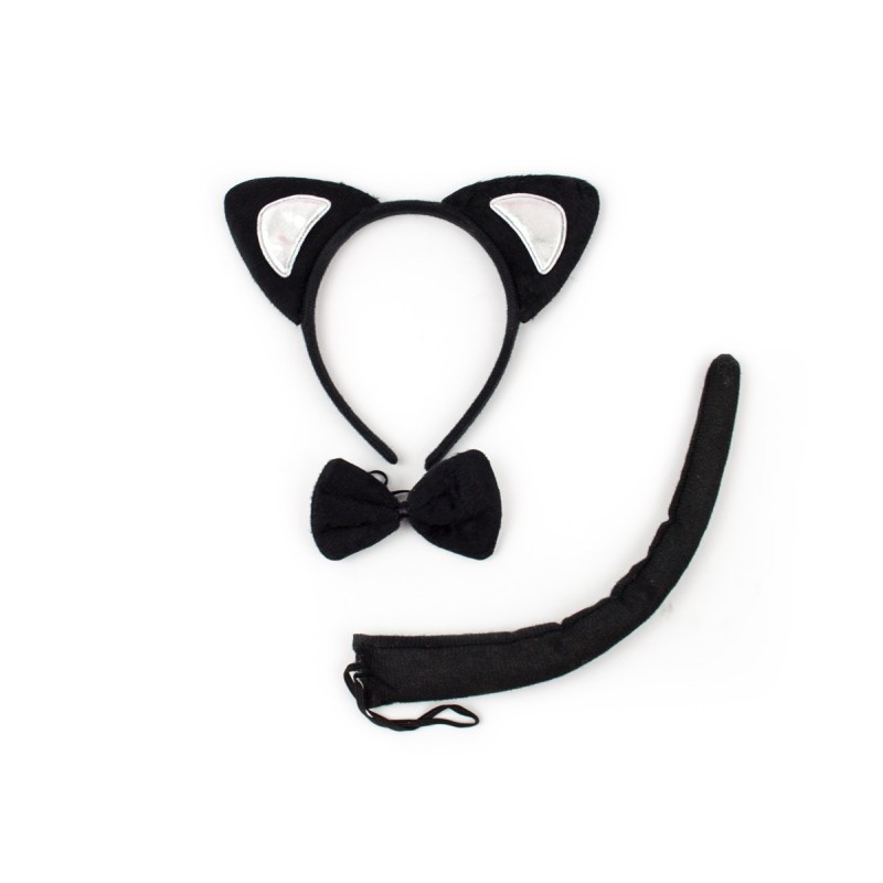 Zestaw strój Kotka Kotek Uszy Maska Ogon Koszyk