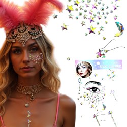 Naklejki kryształy ZŁOTE SREBRNE boho